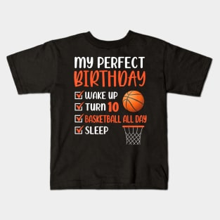 10 Year Old Basketball Birthday Party 10th Boy Bday Ten Kids T-Shirt